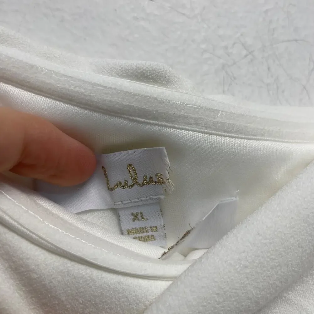 Lulus‎ Womens Exceptional Romance White Off the Shoulder Mermaid Maxi Dress XL - Picture 5 of 13